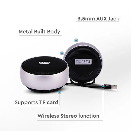 Mini boxă portabilă Bluetooth 4W cu baterie reîncărcabilă V-Tac