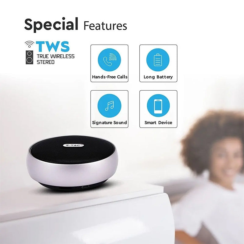 Mini boxă portabilă Bluetooth 4W cu baterie reîncărcabilă V-Tac