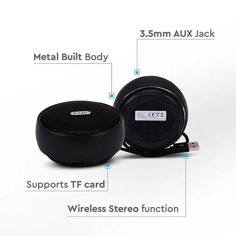 Mini boxă portabilă Bluetooth 4W cu baterie reîncărcabilă V-Tac