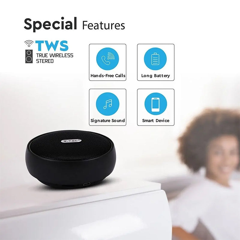 Mini boxă portabilă Bluetooth 4W cu baterie reîncărcabilă V-Tac