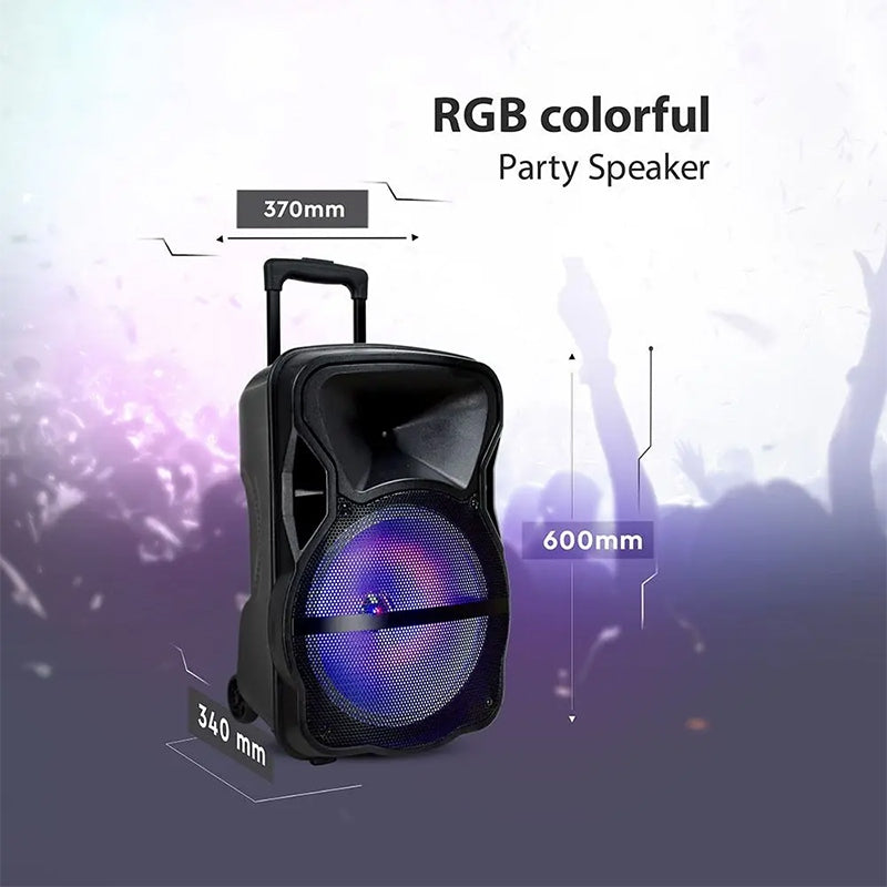 Boxă portabilă iluminată LED de 15 inch cu 50 W RMS și USB/SD/Bluetooth/FM V-Tac SKU-7738