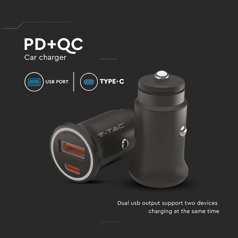 Incarcator Auto Quick Charge Usb + Tip C