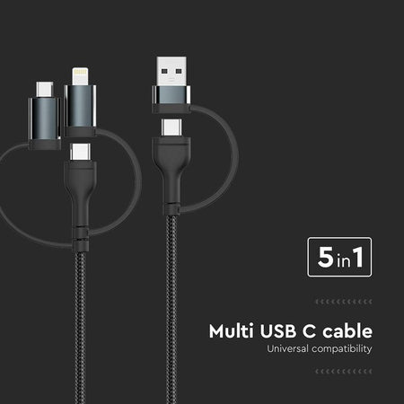 Cablu 5in1 Tip C - Microusb - Usb - Lightning 1.2m