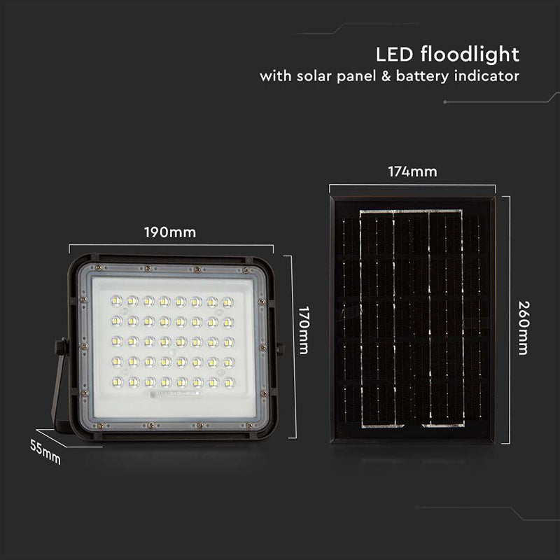 Reflector cu încărcare solară LED 6W 400 lm IP65 V-Tac