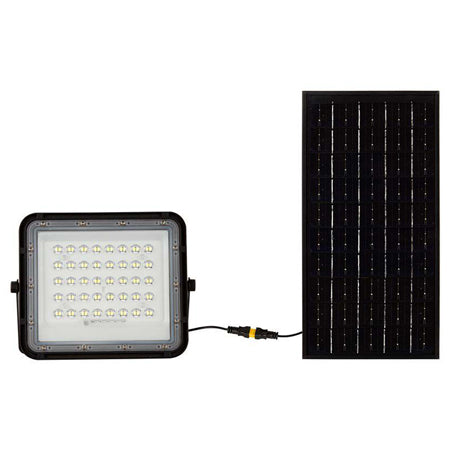 Reflector cu încărcare solară LED 10W 800 lm IP65, aluminiu negru, V-Tac