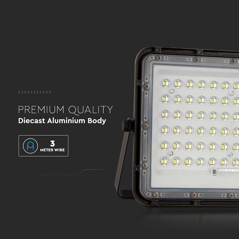 Reflector cu încărcare solară 15 W 1200 lm 4000K negru V-Tac SKU-7826