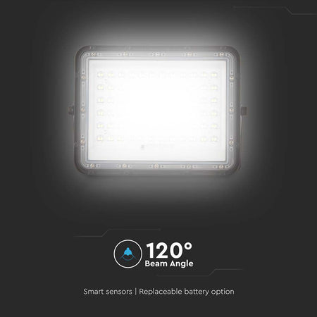 Reflector cu încărcare solară 15 W 1200 lm 4000K negru V-Tac SKU-7826