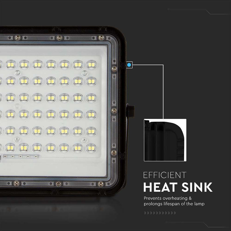 Reflector cu încărcare solară 15 W 1200 lm 4000K negru V-Tac SKU-7826