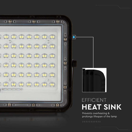 Reflector cu încărcare solară 15 W 1200 lm 4000K negru V-Tac SKU-7826
