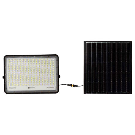 Reflector cu încărcare solară 30 W, 6400K, aluminiu negru, IP65, V-Tac SKU-7829