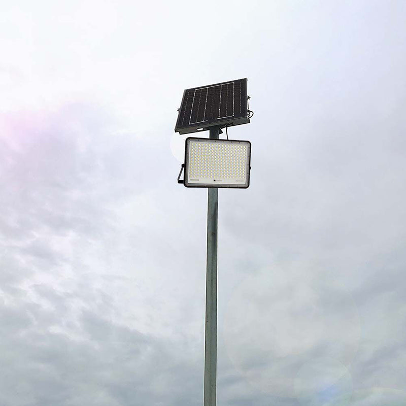 Reflector cu încărcare solară 30 W, 6400K, aluminiu negru, IP65, V-Tac SKU-7829