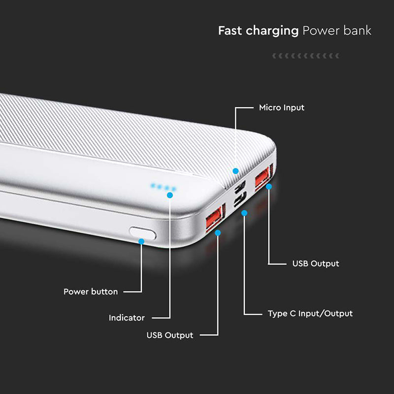 Power Bank 10000mah Fast Charge - Alb