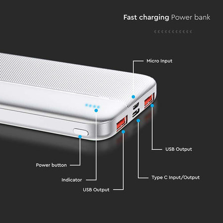 Power Bank 10000mah Fast Charge - Alb