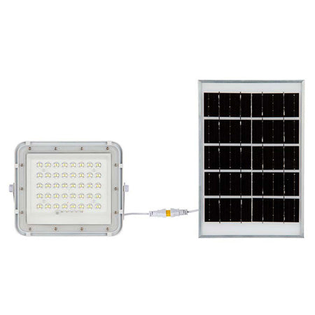 Reflector cu încărcare solară 6W, 400 lm, 6400K, IP65, aluminiu, alb V-Tac SKU-7839
