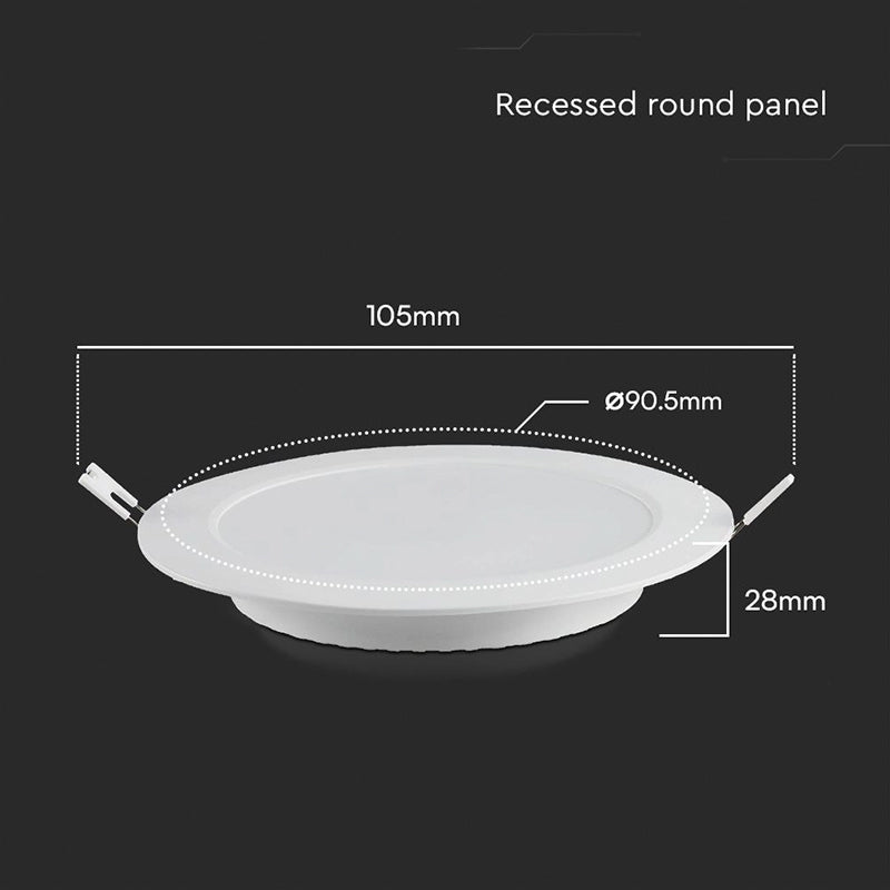 Panou LED 3W încastrat 4000K, SMD, rotund, 330 lm, cip Samsung V-Tac SKU-78561