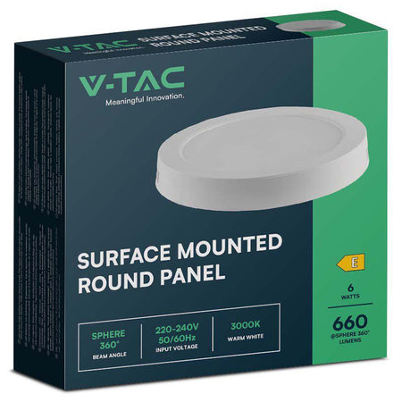 Panou LED rotund 6 W cu lumină alb neutru 4000 K V-Tac SKU-7872