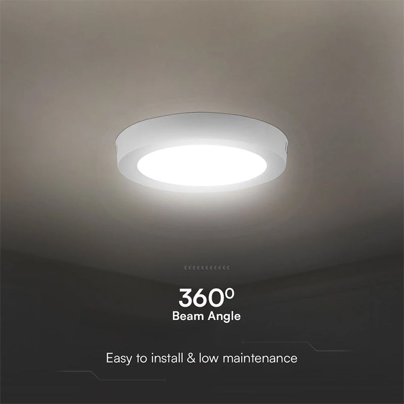 Panou LED 18W aplicabil 3000K cip Samsung, rotund, alb cald V-Tac SKU-78761