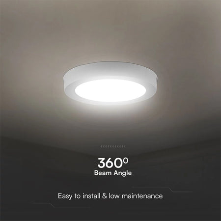 Panou LED 18W aplicabil 3000K cip Samsung, rotund, alb cald V-Tac SKU-78761