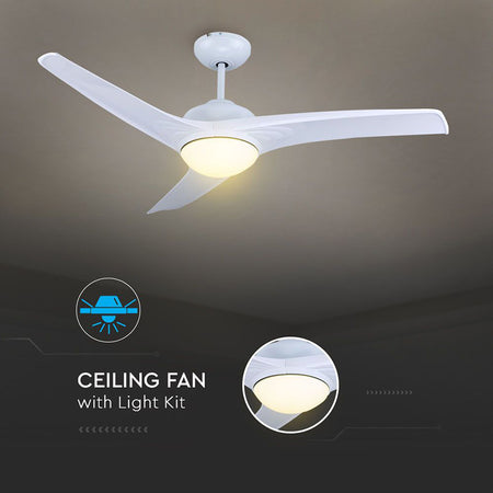 Ventilator de tavan cu iluminat 3 în 1, 35W, 5 viteze, cu telecomandă, V-Tac