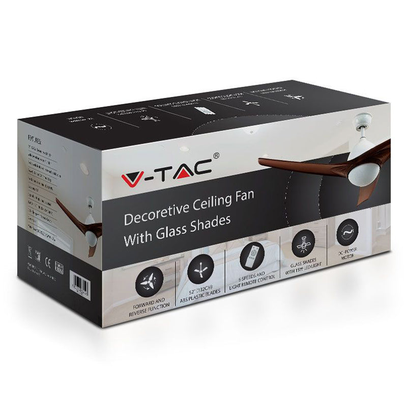 Ventilator de tavan cu iluminat 3 în 1, 35W, 5 viteze, cu telecomandă, V-Tac