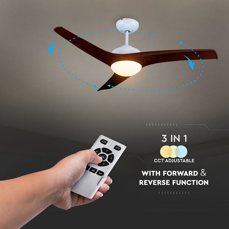 Ventilator de tavan cu iluminat 3 în 1, 35W, 5 viteze, cu telecomandă, V-Tac
