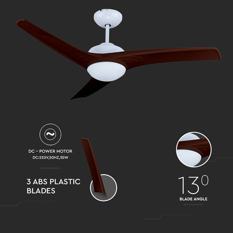Ventilator de tavan cu iluminat 3 în 1, 35W, 5 viteze, cu telecomandă, V-Tac
