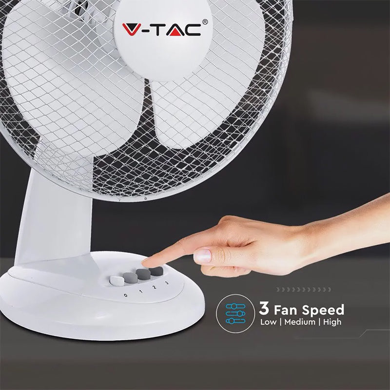 Ventilator birou 16 inch, 40 W, oscilație, 3 viteze V-Tac SKU-7925