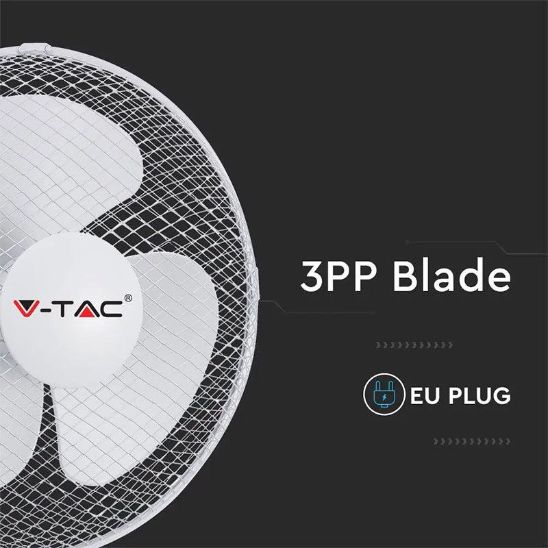 Ventilator birou 16 inch, 40 W, oscilație, 3 viteze V-Tac SKU-7925