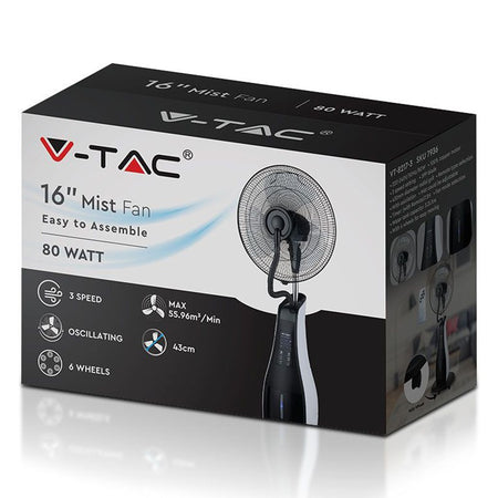 Ventilator Cu Pulverizare Cu Rezervor 3.2l 80w - Alb/negru