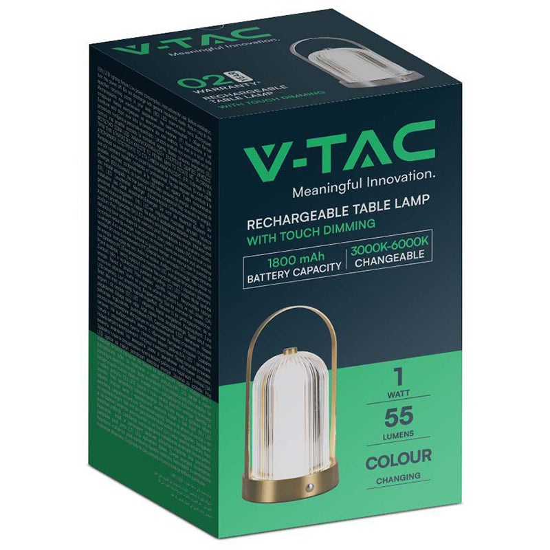 Lampă birou LED 3in1 reîncărcabilă cu baterie 1800 mAh, V-Tac