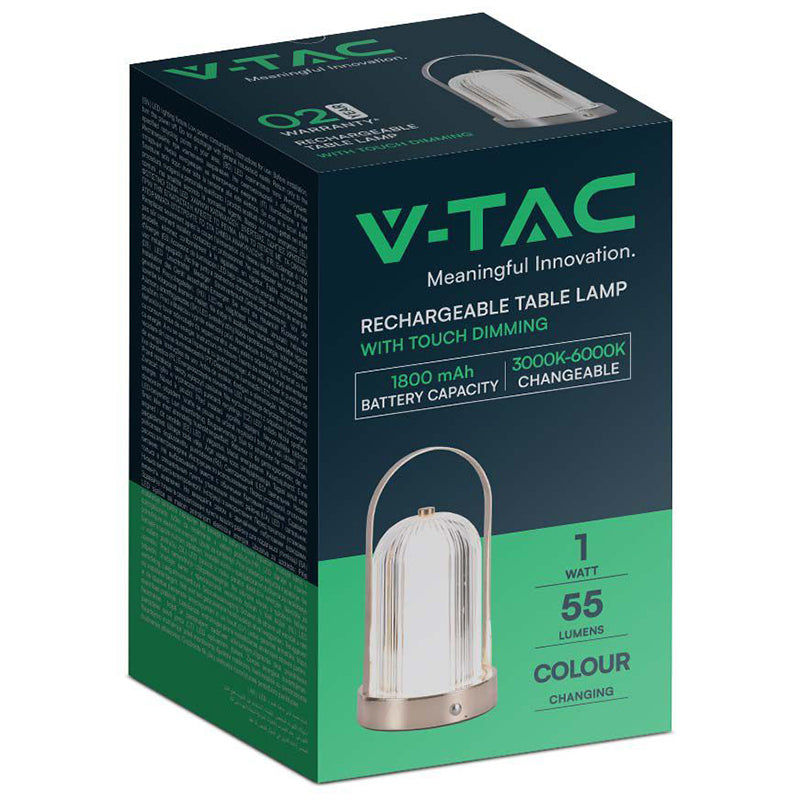 Lampă birou LED 3in1 reîncărcabilă cu baterie 1800 mAh, V-Tac