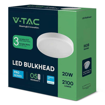 Plafoniera Led 8w/16w/20w 3in1 Ip65 - Alb