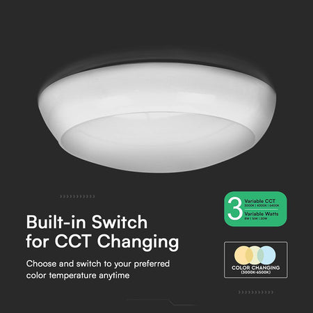 Plafoniera Led 8w/16w/20w 3in1 + Senzor Miscare Ip65- Alb