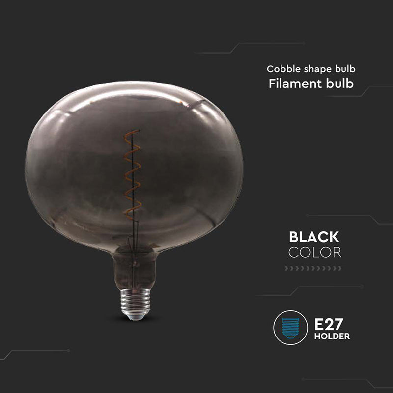 Bec LED cu filament 4 W E27 din sticlă neagră V-Tac SKU-8057