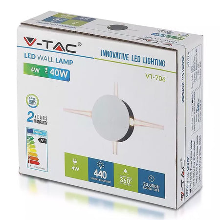 Lampa Led Montaj Perete 4w Ip65 3000k Alb Cald