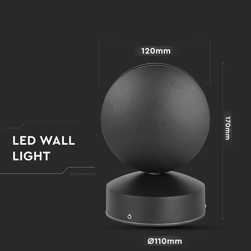 Corp iluminat LED 7 W IP65 3000 K, negru, V-Tac SKU-8219