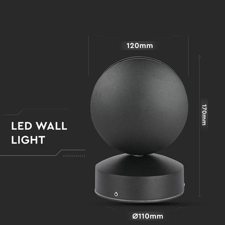 Corp iluminat LED 7 W IP65 3000 K, negru, V-Tac SKU-8219