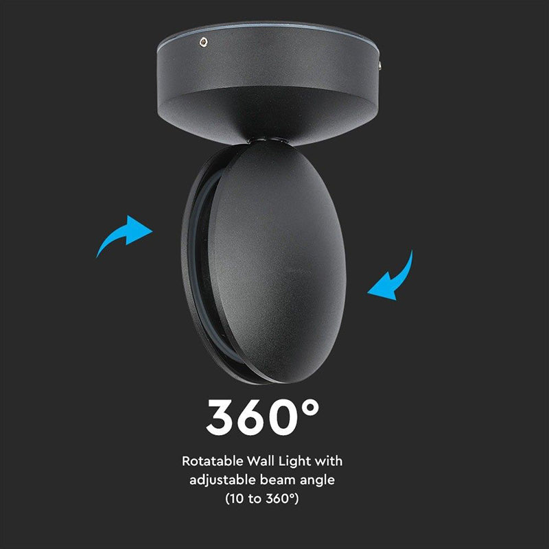 Corp iluminat LED 7 W IP65 3000 K, negru, V-Tac SKU-8219