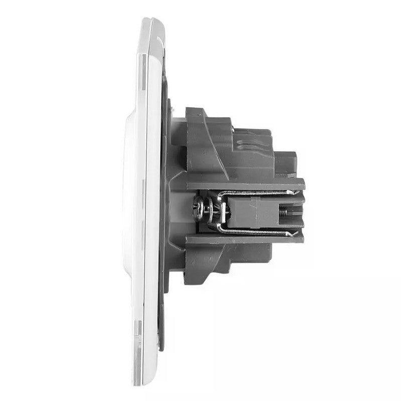 Priză simplă 16A cu ramă din sticlă albă 200-250 V IP20 V-Tac SKU-8379