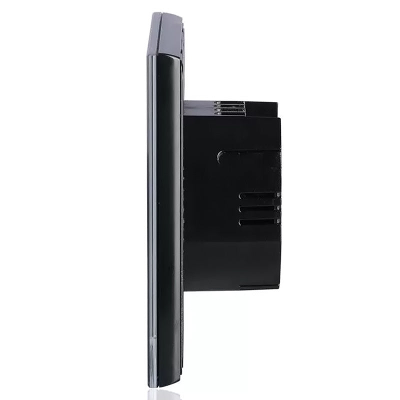 Intrerupator Dublu Din Sticla Cu Touch, Negru