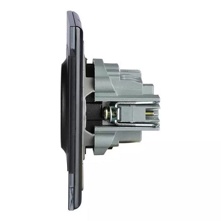 Priză simplă 16A cu ramă din sticlă neagră V-Tac SKU-8399