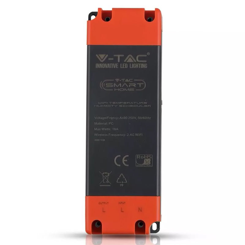 Modul smart cu programare temperatură și umiditate, IP20, negru V-Tac SKU-8467