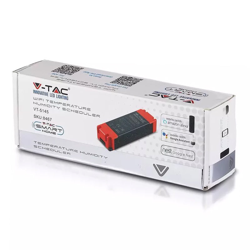 Modul smart cu programare temperatură și umiditate, IP20, negru V-Tac SKU-8467