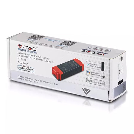 Modul smart cu programare temperatură și umiditate, IP20, negru V-Tac SKU-8467