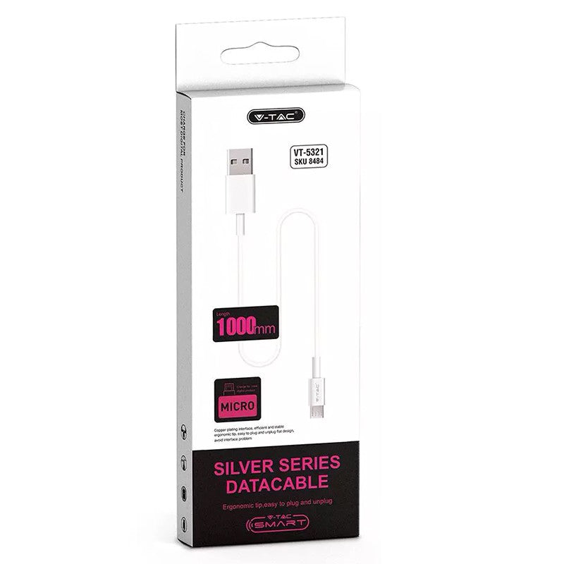 Cablu Micro Usb 1m Silver Editon - Alb