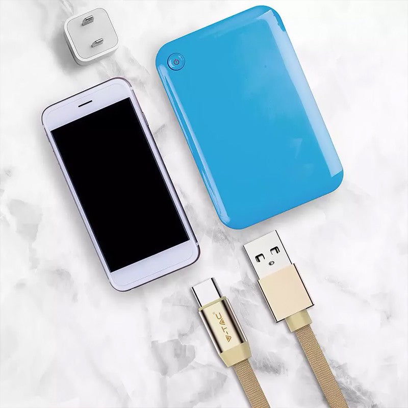 Cablu de alimentare USB cu mufă USB-C de 1 m auriu cu curent 2,4 A V-Tac SKU-8499
