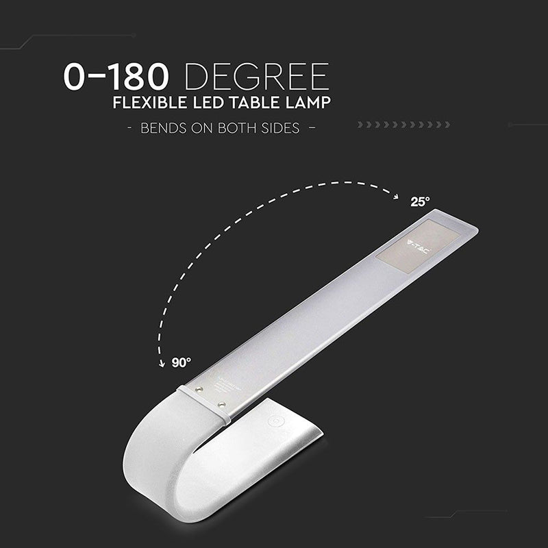 Lampa LED birou flexibilă 3in1, alb, 6.5 W, 110 lm, reîncărcabilă V-Tac SKU-8520