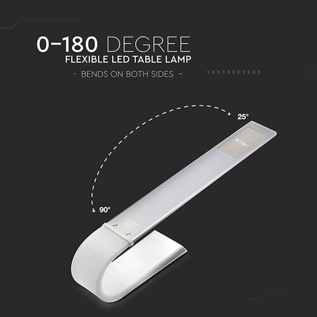 Lampa LED birou flexibilă 3in1, alb, 6.5 W, 110 lm, reîncărcabilă V-Tac SKU-8520
