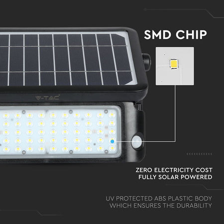 Reflector LED 10 W, solar, IP65, senzor, 4000 K, montaj perete V-Tac SKU-8550