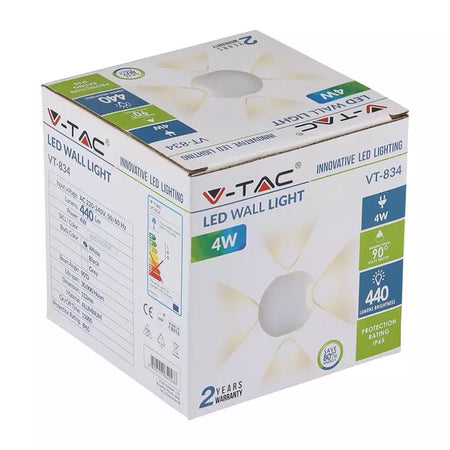 Lampa Led Perete 4w Ip65 3000k Alb Cald